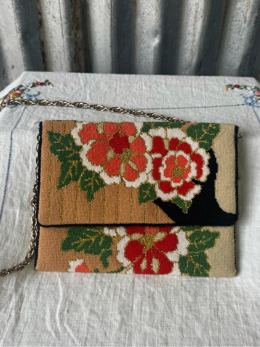 Vintage Floral Tapestry Purse